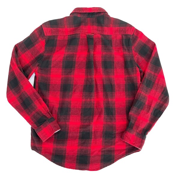 Woolrich Button Down Red Black Buffalo Plaid Augusta Flannel Shirt Cotton Sz S - Picture 7 of 11